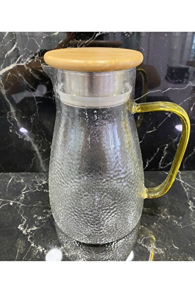 Tekbir BAMBU KAPAKLI 1500ML CAM SÜRAHİ