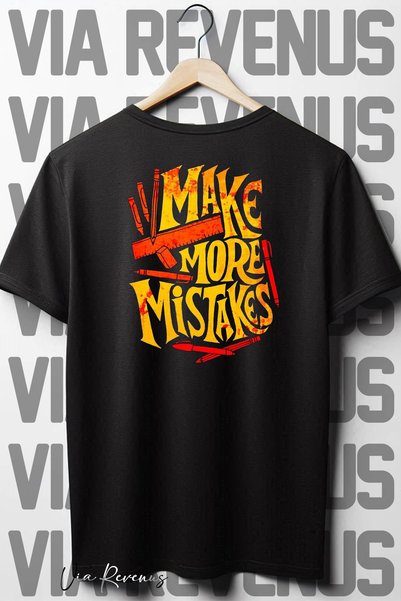 Vordevia Црна Oversize kroj T-shirt са Štampano на леђима „Make More Mistakes“
