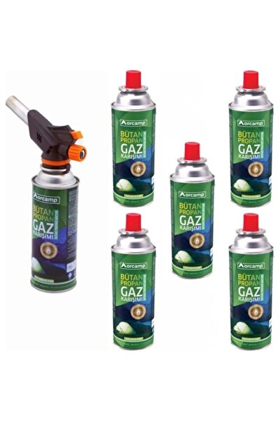 Orcamp Orgaz Kamp Kartuş Tüp 227 gr Çakmaklı Pürmüz Set 6'lı