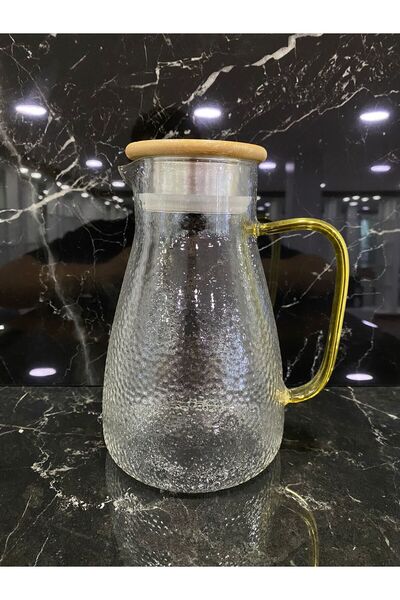 Tekbir BAMBU KAPAKLI 1500ML CAM SÜRAHİ
