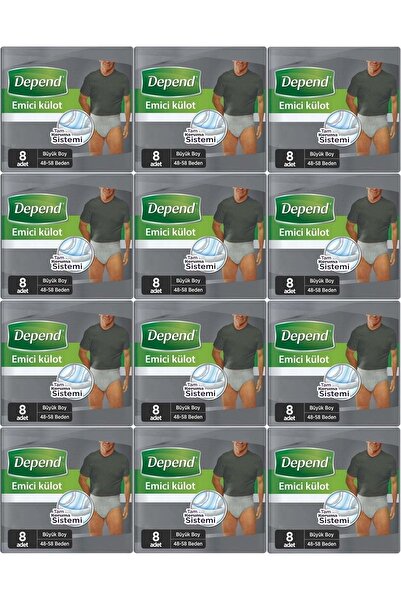 Depend سراويل داخلية ماصة حفاضات كبيرة للرجال 96 قطعة (12pk*8)