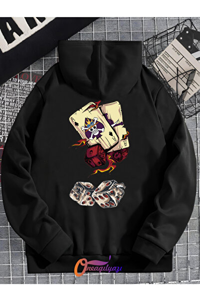 oneagılyazı سويت شيرت بقلنسوة كبير الحجم للجنسين مطبوع عليه النرد