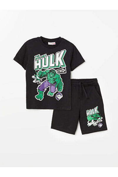AEMİ Hulk Printed Παιδικό Σετ Oversize - 100% βαμβακερό μπλουζάκι και σορτς