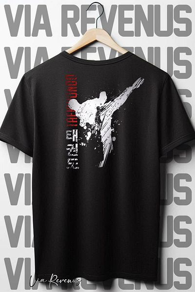 Vordevia Μαύρο μπλουζάκι Taekwondo Oversize - Εκτύπωση στην πλάτη