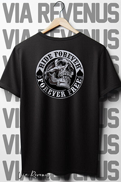 Vordevia Black Oversize Ride Forever T-shirt - Back Printed