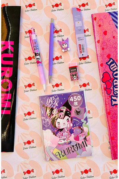 ÖZ KIRTASİYE KUromi 0.7 Nib Pen Set - 2 Nib Pen, 1 Nib Eraser, 450 Sticker Notebook