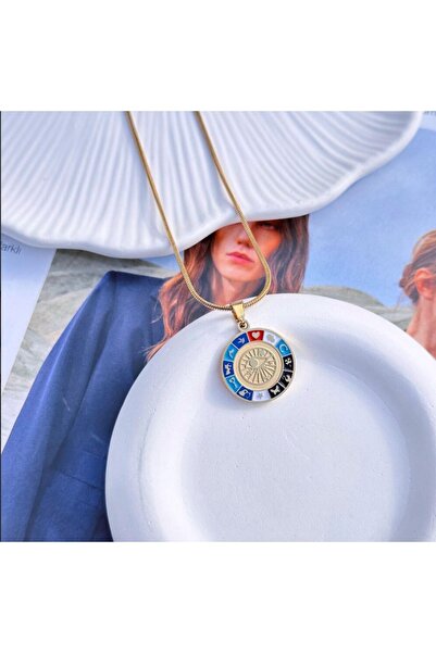 Vesce Atelier علامات زودياك الصلب قلادة