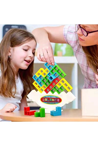 Depomiks Avm Tetra Tower Game Stacking Block Stack Building Blocks Balance Puzzle Colorful Educational Toys 16 Pieces