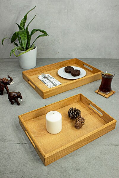 ETKA Matru Wooden 2-Piece Presentation Tray & Decorative Tray