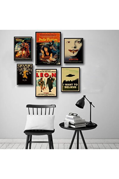 512 STORE 6'lı Poster/Kill Bill/Leon/Kuzuların Sessizliği/Ucuz Roman/I Want To Believe 20x30 Çerçevesiz