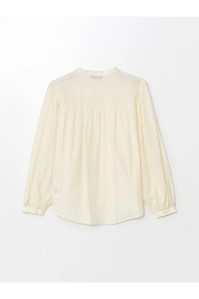 LC Waikiki LCW Vision Oversize Women's Blouse - High Collar, Solid Long Sleeve