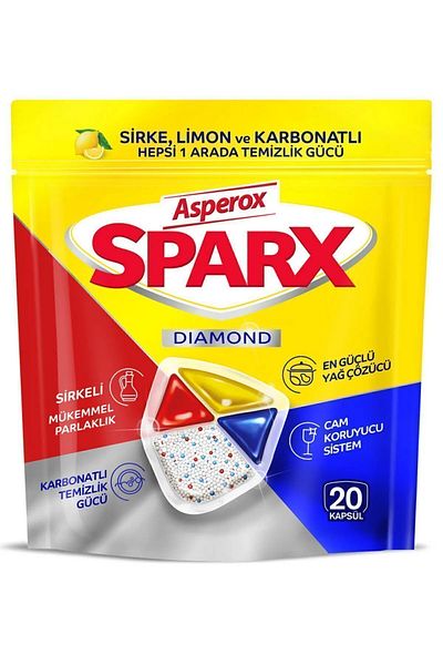 ASPEROX كبسولات أطباق سباركس دايموند 20 قطعة