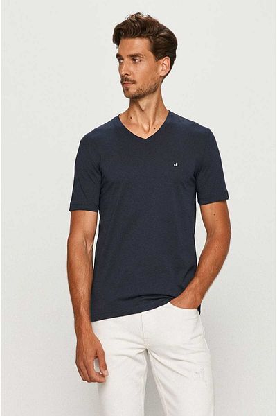 Calvin Klein Men's Cotton T-shirt - Ck V Neck Design