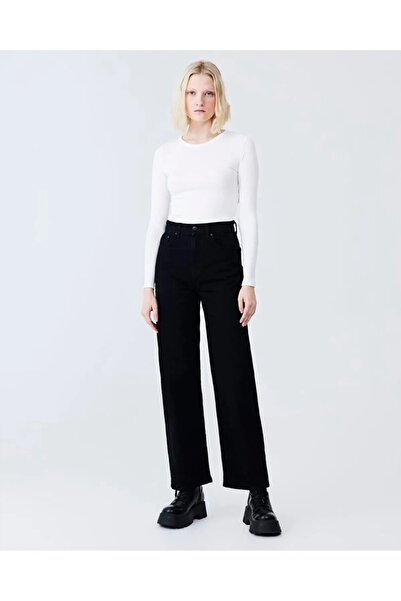 Livik Tsukino Kids Elastično crne Široke nogavice farmerke, Sa likrom platnen...