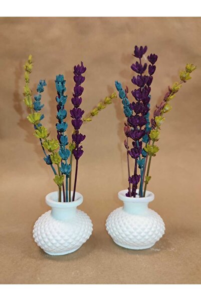 Dekora Çiçek 2'li Mini Vazo (Lavanta İle Birlikte), Süslük, Kahve Yanı Sunumu