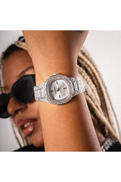 Çeko Chain Çeko Iced Out Watch Çelik Saat