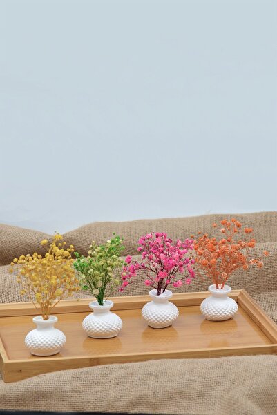 Dekora Çiçek Μίνι βάζο 4 τεμαχίων (με 4 διαφορετικά τσιπσό), διακοσμητικό στοιχείο, παρουσίαση στο πλαϊνό της καφέ