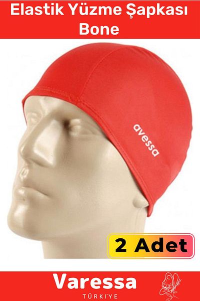 VARESSA Special Series - Stylish and Waterproof Silicone Swimmer Set of 2 Pool and Sea Cap Elastic Swimming Cap