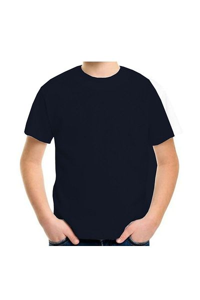 Exve Exclusive Παιδικό μπλουζάκι με λαιμόκοψη Navy Blue Basic Cotton