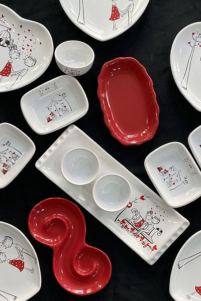 Keramika 16 Piece 6-Person Fairy Tale Heart Breakfast Set