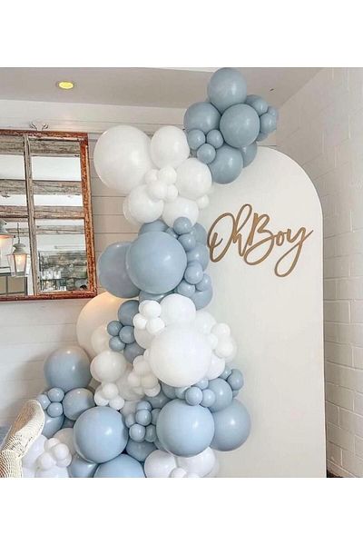 Aksesuar Storm Blue White Balloon Set of 80