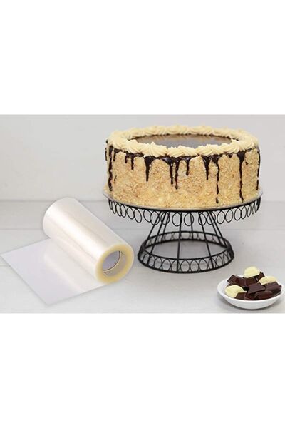 Gusto Şeffaf Desensiz Pasta Yan Dekor Jelatini Yükseklik :11 Cm, Uzunluk:5 Cm