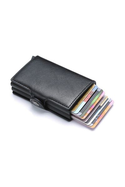 baellerry Black Smart Card Holder Wallet - Double Mechanism