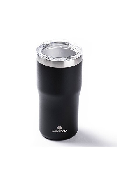 Tantitoni كوب ترمس ستانلس ستيل 500 مل - أسود، طبقة مزدوجة، غطاء تريتان