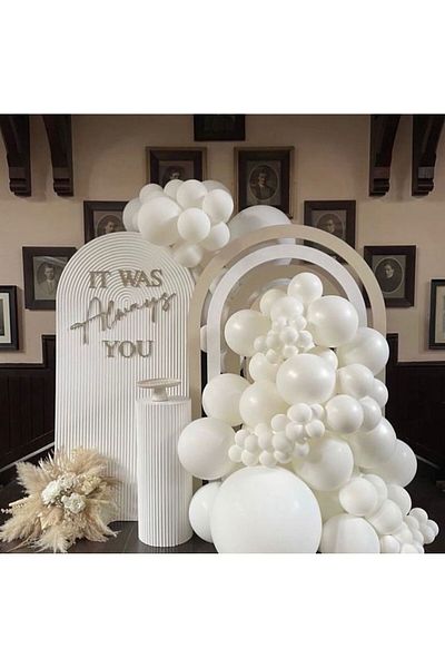 Aksesuar 80 Pieces White Balloon Chain Set
