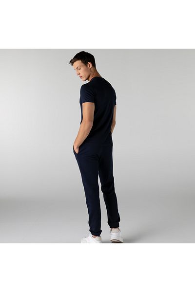 Lacoste بنطال رياضي رجالي باللون الأزرق الداكن ذو قصة عادية