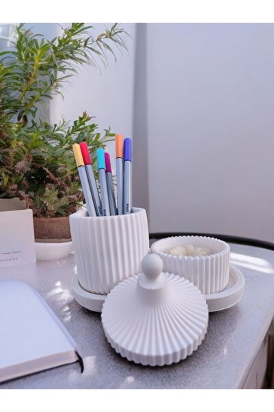 BSG HOME DÜZ TEPSİLİ DEKORATİF MUMLUK VE KUTU SET – ÖZEL TASARIM MUMLUK VE KA...