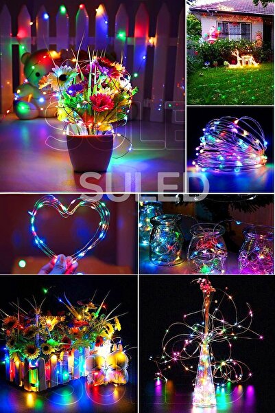 SULED 3 Metre Pilli Rgb Peri Led Ince Tel Dekoratif Lambası Renkli Dekor Perde Ledli Bahçe Oda Kafe Duvar