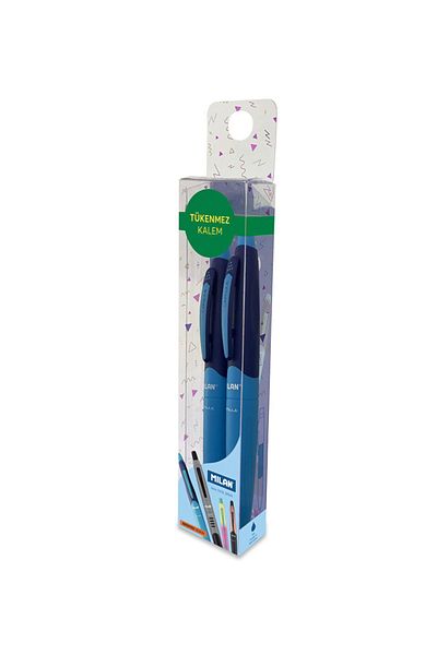 Milan 17656590120 Capsule Blue Ballpoint Pen Blister - 2 Pieces