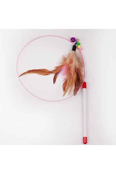 optana Rattles Feathered 90 Cm Cat Pet Playing Rod Multicolored