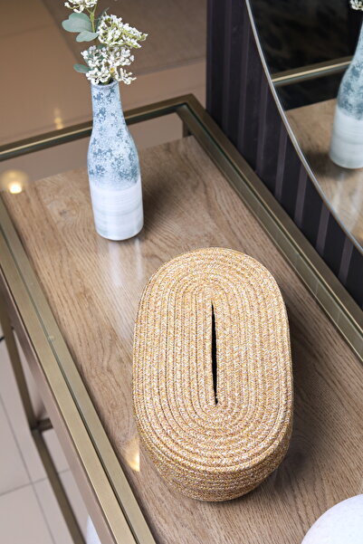 ModaCardin Jute and Wicker Napkin Holder Box - Organizer Tableware Organizer