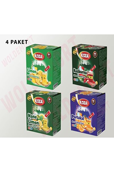 Koza Nane Limon- Portakal- Kuşburnu- Limon Tek Içimlik Içecek Tozu Seti 4 Paket