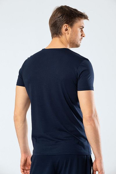 Cacharel 2170 Ανδρικό μπλουζάκι Modal Cotton V-Neck με κοντό μανίκι/σκούρο μπλε