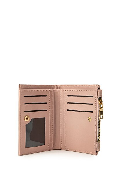 minebag ZC153 Model Faux Leather Women's Wallet - Compartment, Powder Color