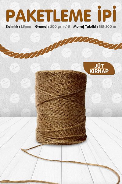 t tuğset etiket Natural Jute Rope / Wicker Decoration Rope / Packaging Rope / Hessian Whip Rope