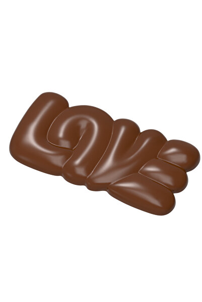 PASTRY PLANET تابلت شوكولاتة من البولي كربونات مكتوب عليه الحب