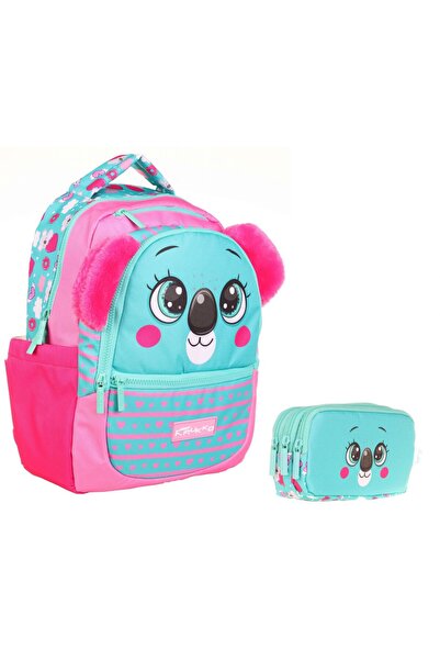 KAUKKO Set drăguț de rucsac școlar și suport pentru creion cu model Koala ver...