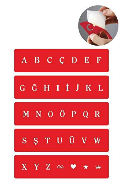 Airbrush Tattoo Düz Font Şerit Harf Geçici Dövme Şablonu