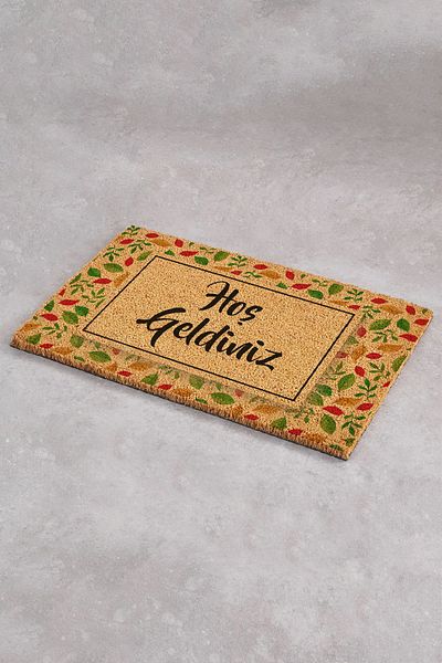 Paspas Yap Floral Framed Door Mat Koko Mat Bristle Mat Printed Mat Circle Mat Exterior Door