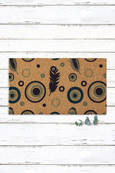 Paspas Yap Evil Eye Bead Patterned Door Mat Entrance Mat Koko Mat Bristle Mat Apartment Mat
