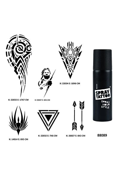 Airbrush Tattoo Tribal Kol Spray Tattoo Geçici Dövme Seti Dark Siyah Sprey