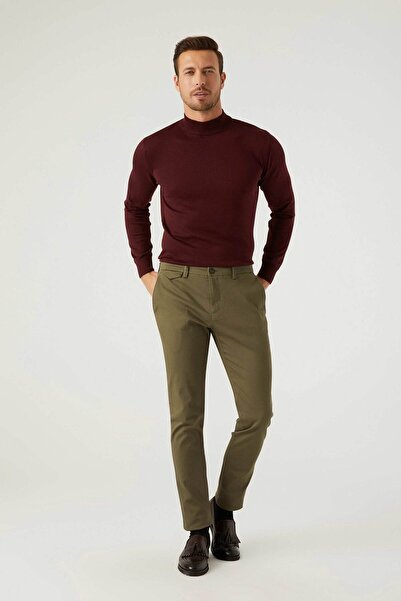 Twn بنطال تشينو دوبي أخضر فاتح بقصة ضيقة