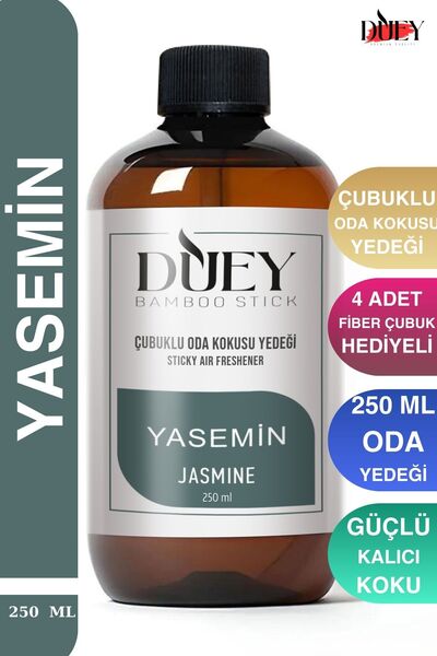 DUEY 250ml Yasemin Çubuklu Oda Kokusu Yedeği , Bambu Oda Kokusu Yedeği Oda Ko...