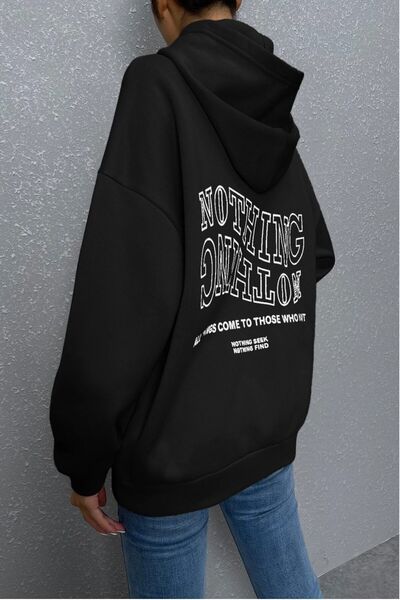 MODAGEN Dámská oversize mikina s kapucí v černém provedení