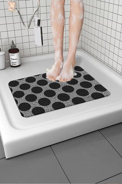 Paspas Yap Polka Dot Non-Slip Water Absorbent Bath Mat - Wet Floor Bathtub