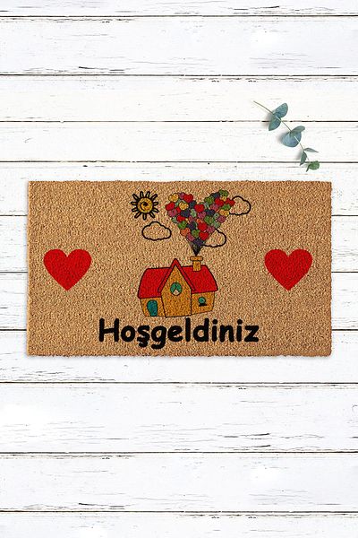Paspas Yap Home With Balloons And Hearts Printed Door Mat Outside Door Mat Decorative Door Mat Home Decor Koko Doormat